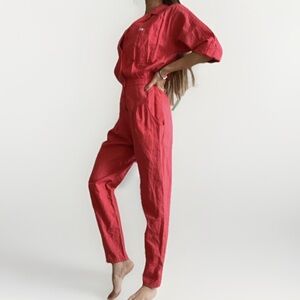 Vintage 1980’s Nok Nok Red Jumpsuit Size XS
